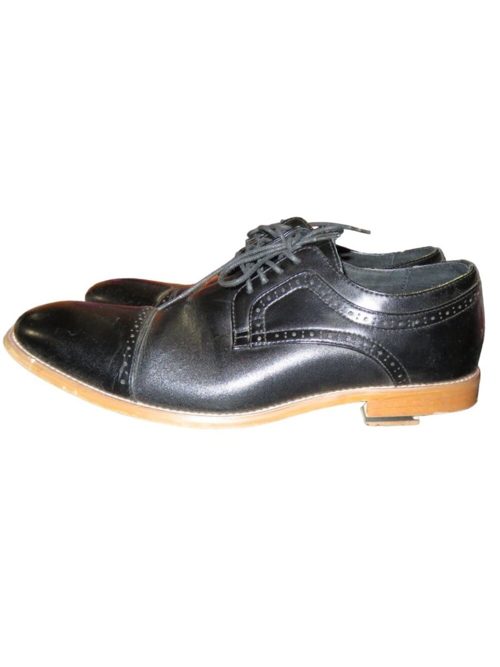Stacey Adams Black Dickinson Leather Oxford Dress Shoes size 10.5 used but cared